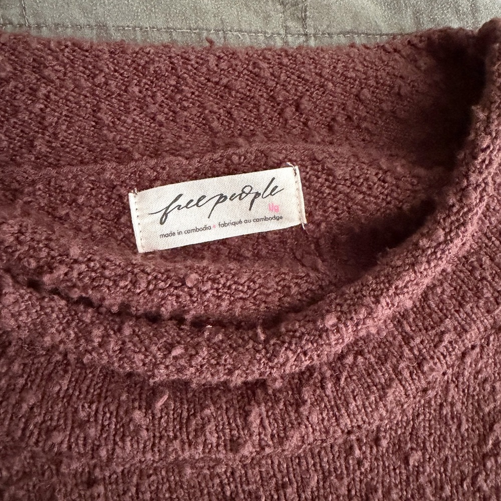 Free People Textured Knit Sweater in Brown - Picture 4 of 5